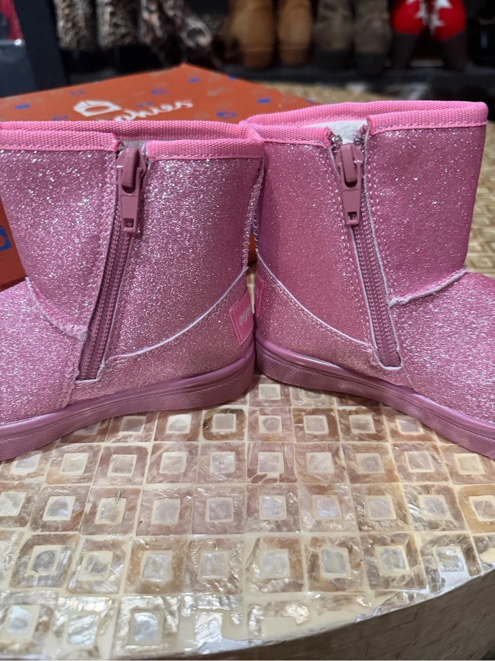 oomphies Glittery Pink Girls' Mid-Calf Boots